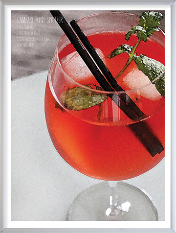 Foto af grafisk drink plakat - Campari-Mint 