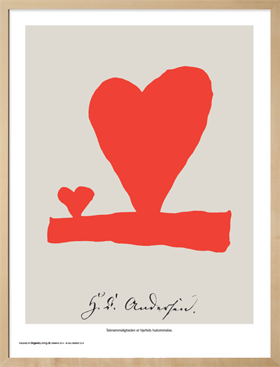 Plakat med H. C. Andersen hjerter