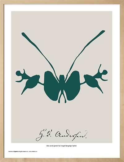 Plakat med H. C. Andersen papirklip - Sommerfugl og ballerinaer