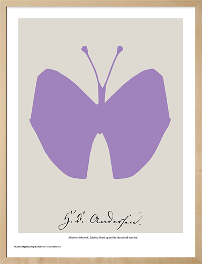 Plakat med H. C. Andersen papirklip - Sommerfugl