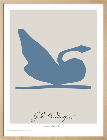 Plakat med H. C. Andersen papirklip - Svane