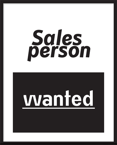 plakat med tekst - sales-person