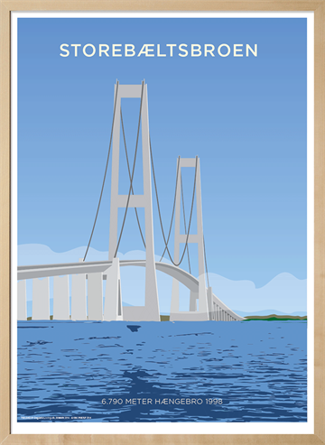 Plakat med Storebæltsbroen