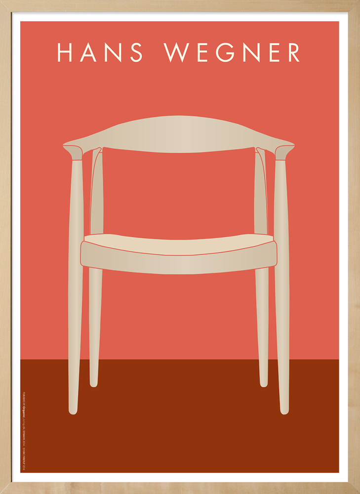 Plakat den Runde Stol af møbelarkitekt Hans J. Wegner